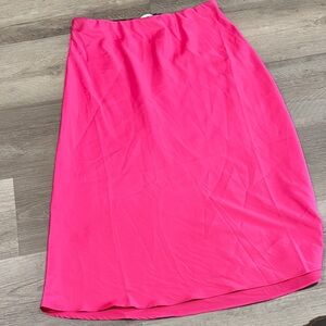 Bright Pink Midi Straight Skirt